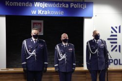 Komendanci Główny, jego zastępca i komendant wojewódzki policji w Krakowie